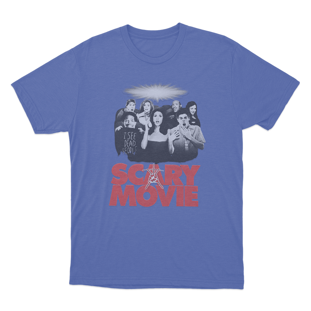 Scary Movie Cast Poster Unisex T Shirt Blue Scary Movie Cast Poster Unisex T Shirt Blue