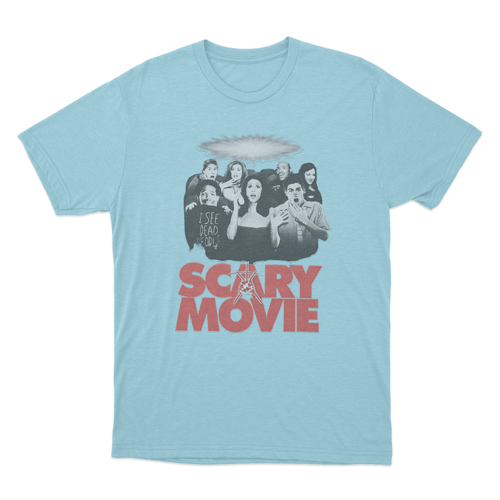 Scary Movie Cast Poster Unisex T Shirt Sky Blue Scary Movie Cast Poster Unisex T Shirt Sky Blue