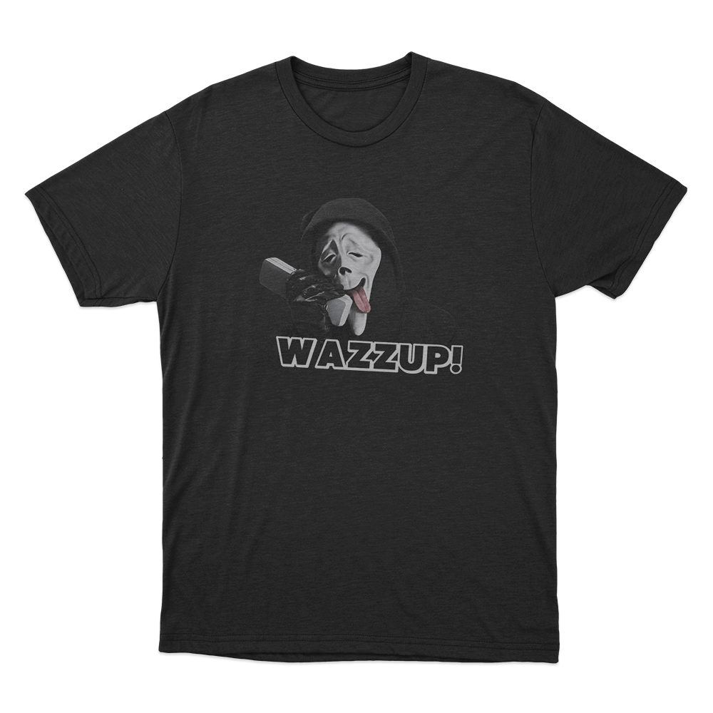 Scary Movie Wazzup Ghostface Unisex T Shirt Black Scary Movie Wazzup Ghostface Unisex T Shirt Black