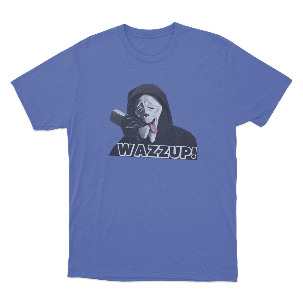 Scary Movie Wazzup Ghostface Unisex T Shirt Blue Scary Movie Wazzup Ghostface Unisex T Shirt Blue