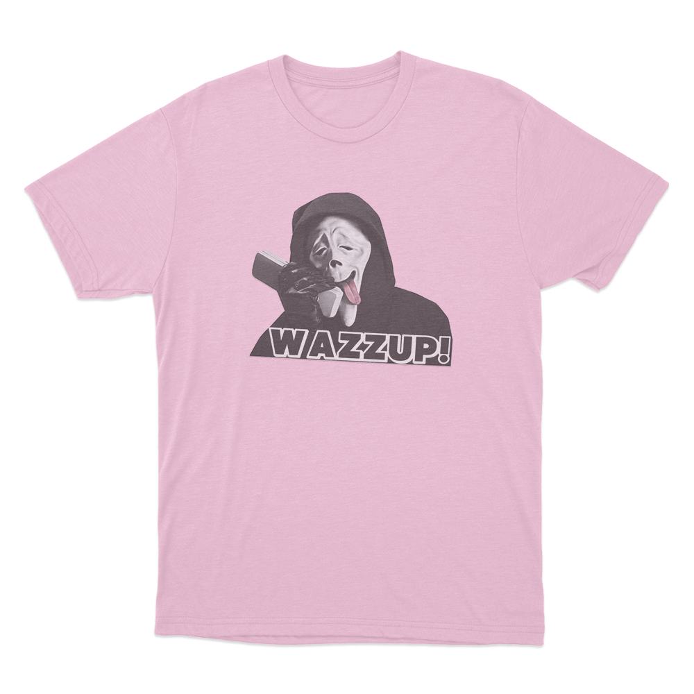 Scary Movie Wazzup Ghostface Unisex T Shirt Pink Scary Movie Wazzup Ghostface Unisex T Shirt Pink