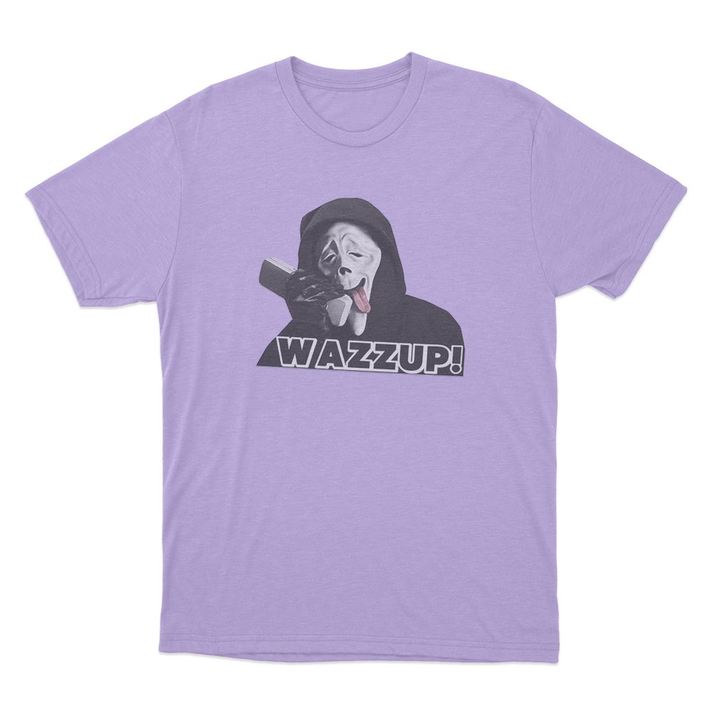 Scary Movie Wazzup Ghostface Unisex T Shirt Purple Scary Movie Wazzup Ghostface Unisex T Shirt Purple