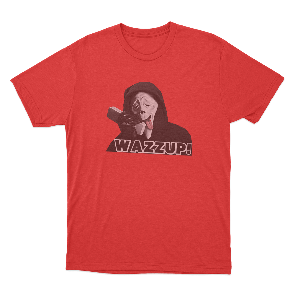 Scary Movie Wazzup Ghostface Unisex T Shirt Red Scary Movie Wazzup Ghostface Unisex T Shirt Red